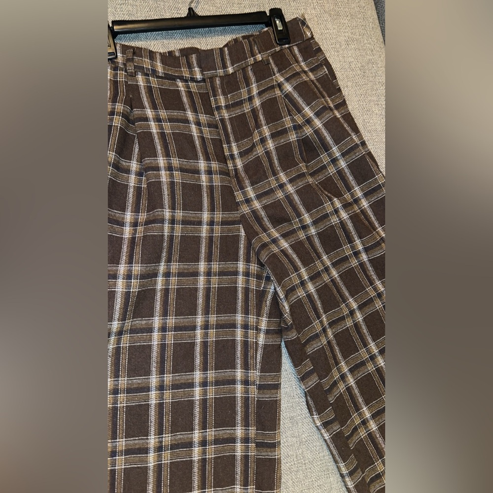 Cider Brown Plaid Pants - Picture 4 of 5